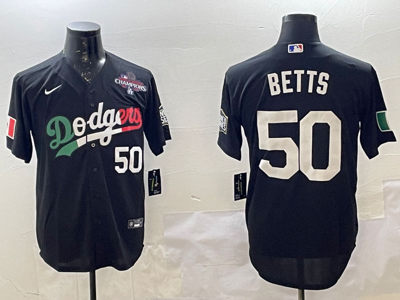Men Los Angeles Dodgers #50 Betts Black Game 2025 Nike MLB Jersey style 2261->los angeles dodgers->MLB Jersey